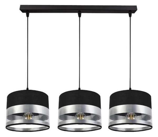 Luster na lanku MILO 3xE27/60W/230V strieborná/čierna