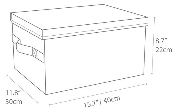 Sivý látkový úložný box s vekom 40x30x22 cm Soft Storage – Bigso
