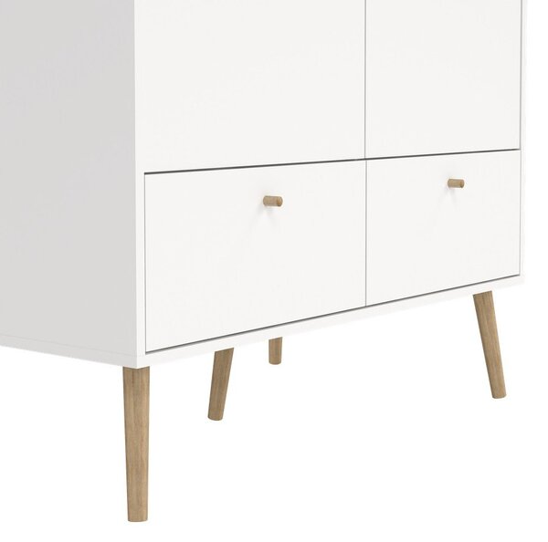Biela šatníková skriňa 99x200 cm Bodo – Tvilum