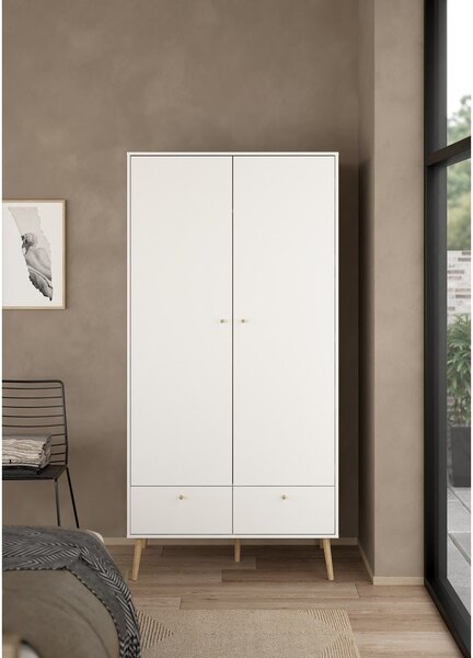 Biela šatníková skriňa 99x200 cm Bodo – Tvilum