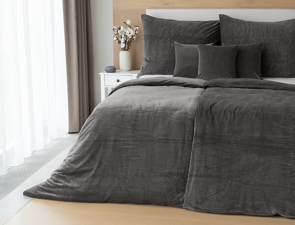 Obliečky ANTRACITOVÉ PREMIUM Bavlněný mikroplyš 1x 140/200, 1x 70/90
