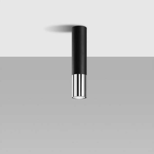 Sollux SL.0939 - Bodové svietidlo LOOPEZ 1xGU10/10W/230V čierna/chróm