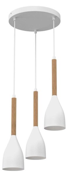 Luster na lanku MUZA NEW 3xE27/60W/230V buk/biela