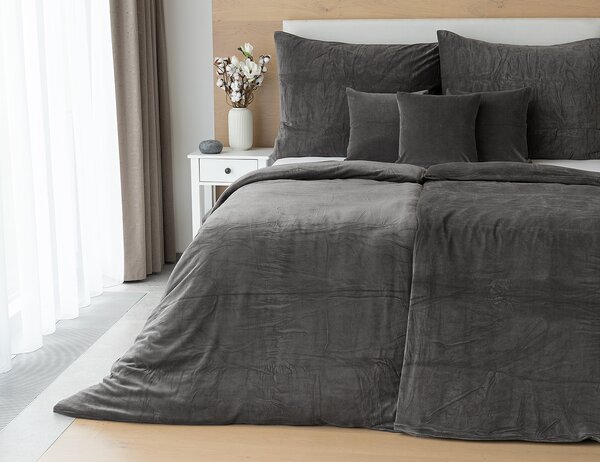 Obliečky ANTRACITOVÉ PREMIUM Bavlněný mikroplyš 1x 140/200, 1x 70/90