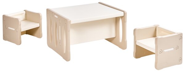 Detský stôl na hranie so stoličkami béžový HDPE stolík pre deti detská izba Montessori