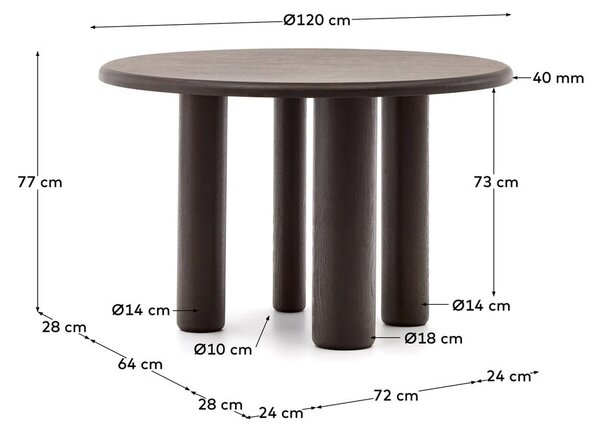 Okrúhly jedálenský stôl ø 120 cm Mailen – Kave Home