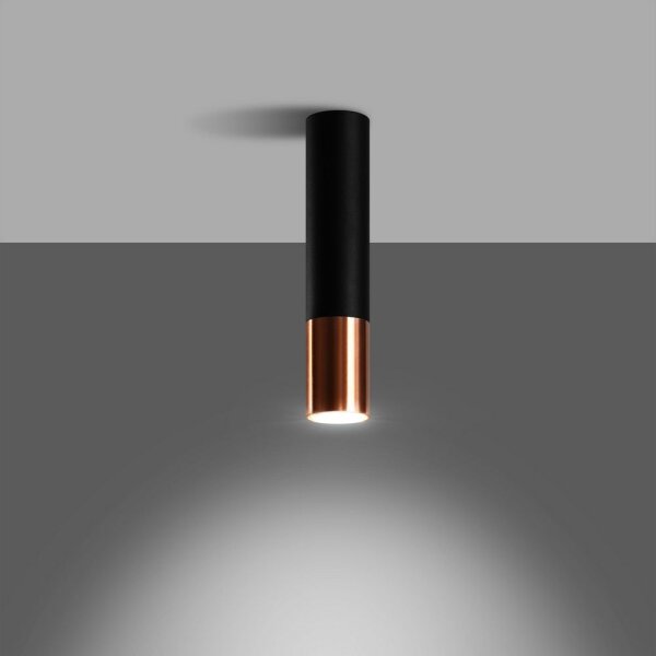 Sollux SL.0945 - Bodové svietidlo LOOPEZ 1xGU10/10W/230V čierna/meď