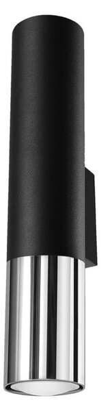 Sollux SL.0938 - Nástenné svietidlo LOOPEZ 2xGU10/10W/230V čierna/chróm
