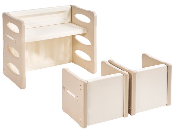 Detský stôl na hranie so stoličkami béžový HDPE stolík pre deti detská izba Montessori