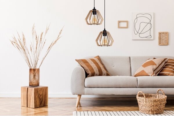Luster na lanku BERGO 2xE27/60W/230V čierna