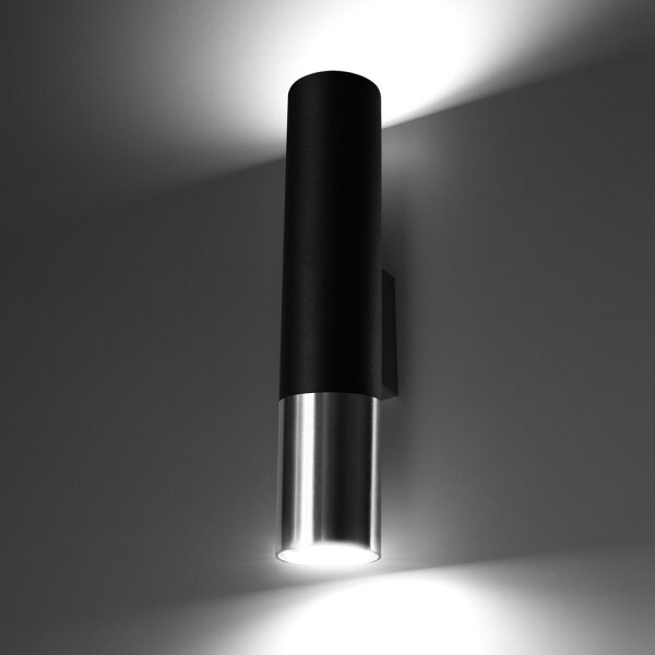 Sollux SL.0938 - Nástenné svietidlo LOOPEZ 2xGU10/10W/230V čierna/chróm