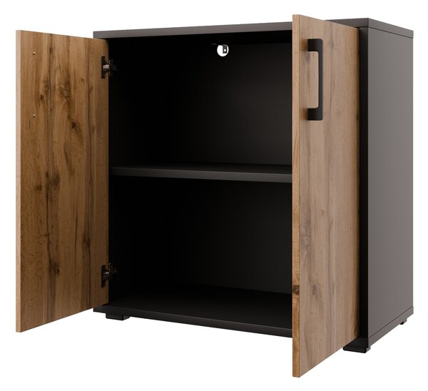 Skrinka NEJBY GIANNI PREMIUM typ 2, korpus: antracit, dvierka: dub wotan