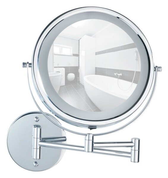 Kozmetické zrkadlo s osvetlením/zväčšovacie (5x) ø 17,5 cm Power-Loc Lumi – Wenko