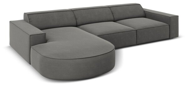 Sivá zamatová rohová pohovka (ľavý roh) Jodie - Micadoni Home