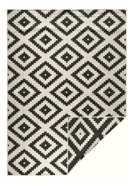 Čierno-krémový vonkajší koberec NORTHRUGS Malta, 80 x 150 cm