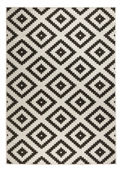 Čierno-krémový vonkajší koberec NORTHRUGS Malta, 80 x 150 cm
