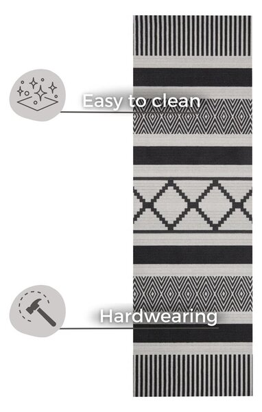 Čierno-sivý behúň Zala Living Cook & Clean Urban, 45 x 140 cm