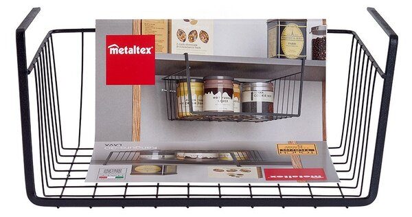 Čierny závesný kuchynský košík Metaltex, dĺžka 30 cm