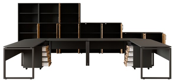 Kancelárska zostava NEJBY GIANNI PREMIUM 6, antracit/dub wotan