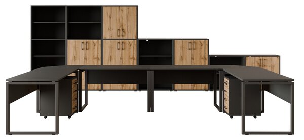 Kancelárska zostava NEJBY GIANNI PREMIUM 6, antracit/dub wotan