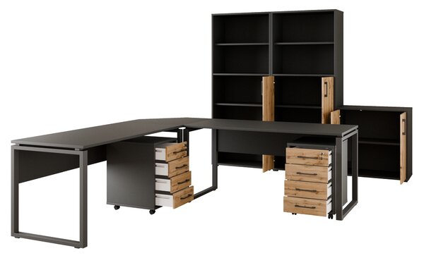 Kancelárska zostava NEJBY GIANNI PREMIUM 5, antracit/dub wotan