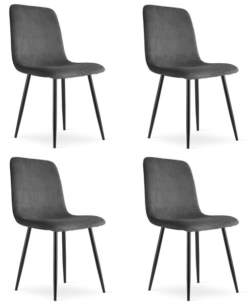 Sivá jedálenská stolička RIFT s čiernymi nohami