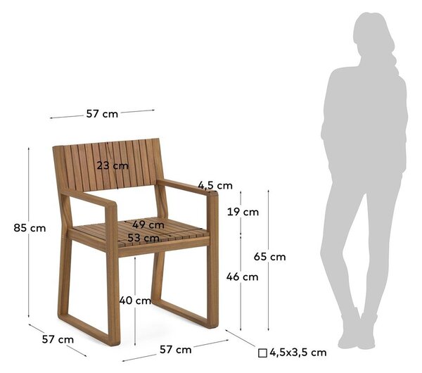 Záhradná stolička z akáciového dreva Kave Home Emili