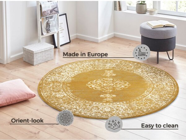 Žltý/oranžový okrúhly koberec ø 160 cm Méridional - Hanse Home