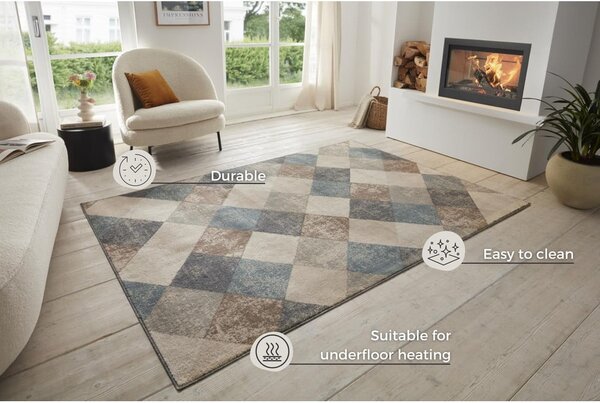 Modrý/béžový koberec 160x235 cm Terrain – Hanse Home