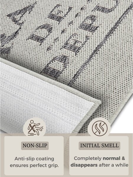Sivý/krémovobiely behúň 62x150 cm Cucina – Hanse Home