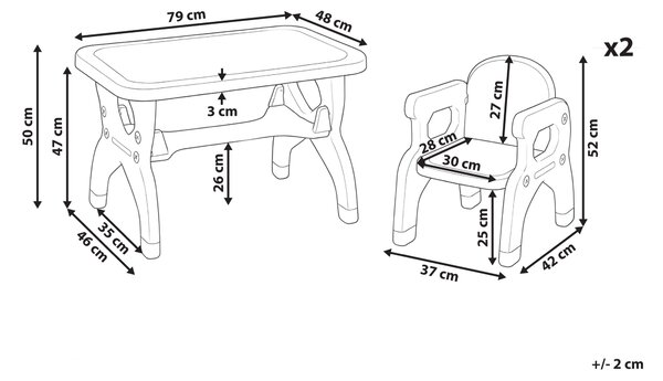 Detský stôl na hranie so stoličkami ružový HDPE hrací stolík pre deti detská izba