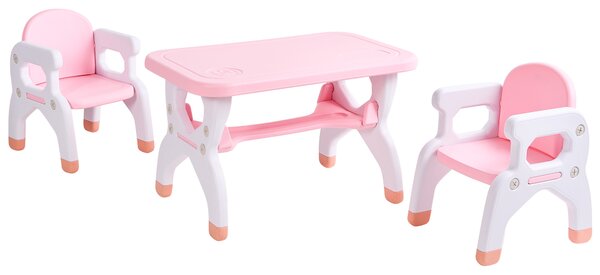 Detský stôl na hranie so stoličkami ružový HDPE hrací stolík pre deti detská izba