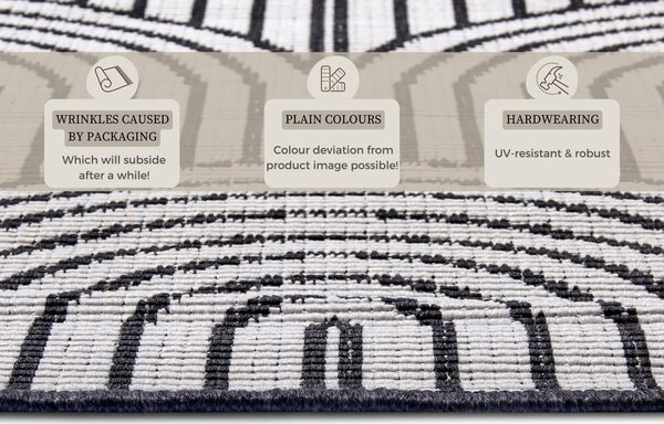 Čierno-biely vonkajší koberec 240x330 cm Pangli Black – Hanse Home