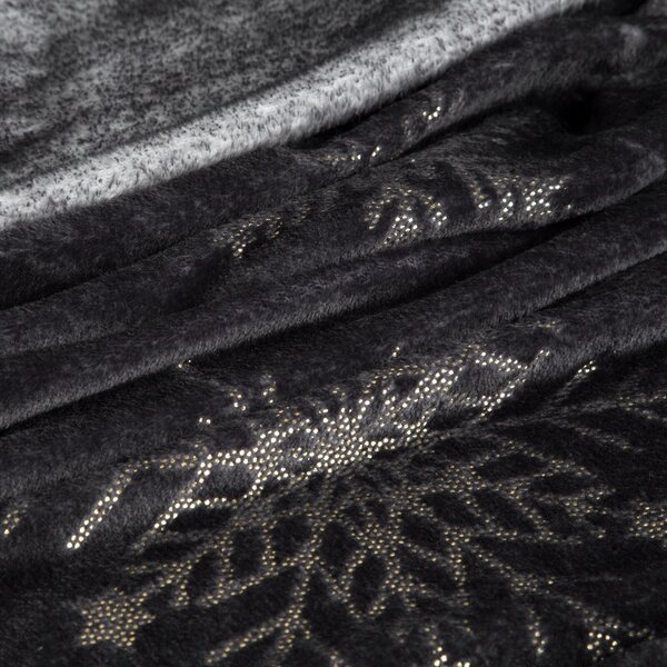 VIANOČNÁ FLANELOVÁ DEKA SNOW GOLD 150X200 CM VZOROVANÁ