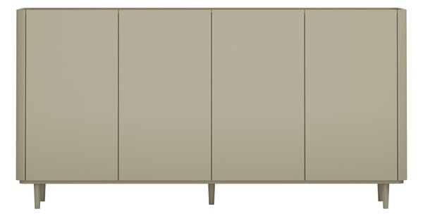 Komoda Elivo 200 cm štvordverová na nožičkách - eukalyptus / dub baltic dune