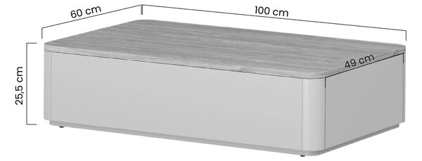 Konferenčný stolík Elivo 100x60 cm so zásuvkami - eukalyptus / dub baltic dune