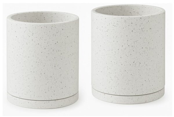 Súprava 2 bielych kvetináčov Selection Terrazzo, ø 26 cm