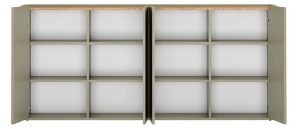 Komoda Elivo 200 cm štvordverová - eukalyptus / dub baltic dune
