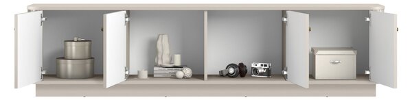 TV stolík Vespera 4D 187 cm na sokli - kašmírová / zlatá