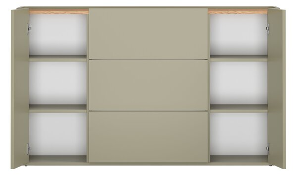 Komoda Elivo 150 cm so zásuvkami - eukalyptus / dub baltic dune