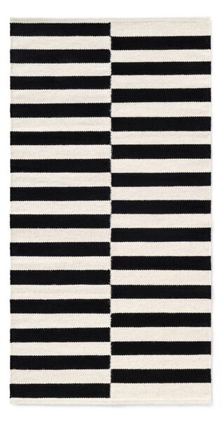 Čierno-biely obojstranný ručne tkaný vlnený koberec 80x150 cm Donna – Hanse Home