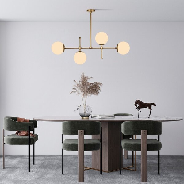 Závesné svietidlo v zlatej farbe Squid Lighting Kruva, výška 57 cm