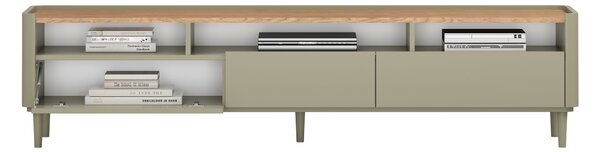 TV stolík Elivo 200 cm na nožičkách - eukalyptus / dub baltic dune