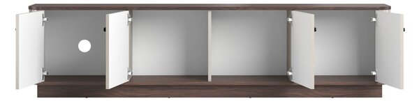 TV skrinka Vespera 4D 187 cm na sokli - kašmírová / orech / čierna