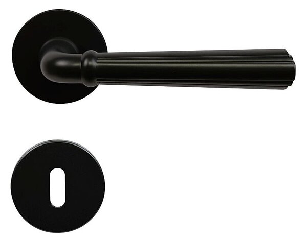 Dverové kovanie RICHTER Firenze (CE), kľučka-kľučka, WC kľúč, RICHTER Čierna matná