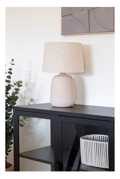 Krémová stolová lampa s textilným tienidlom (výška 47 cm) Croft – House Nordic