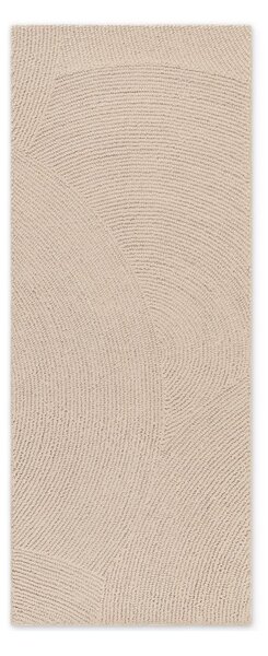 Béžový ručne tkaný vlnený behúň 80x300 cm Calmio – Hanse Home