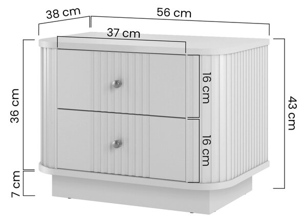 Sada nočných stolíkov Vespera 56 cm na sokli - čierna / zlatá