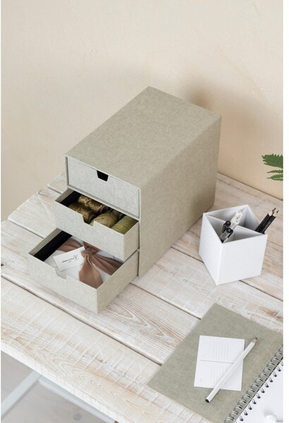Béžový zásuvkový box s 3 zásuvkami Bigso Box of Sweden Ingrid