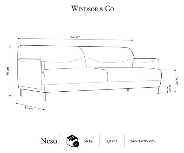 Béžová pohovka Windsor & Co Sofas Neso, 235 cm